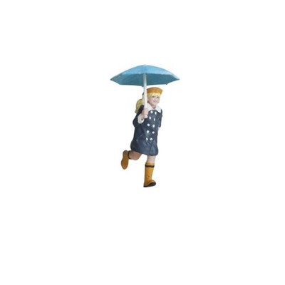 164 Scale Little Girl Running In The Rain 1 PC Miniature People DIY Scene