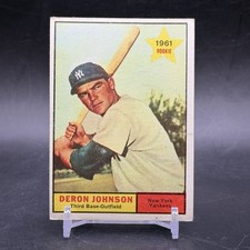 1961 Topps #68 Deron Johnson Rookie New York Yankees Vintage Baseball Card. rookie card picture