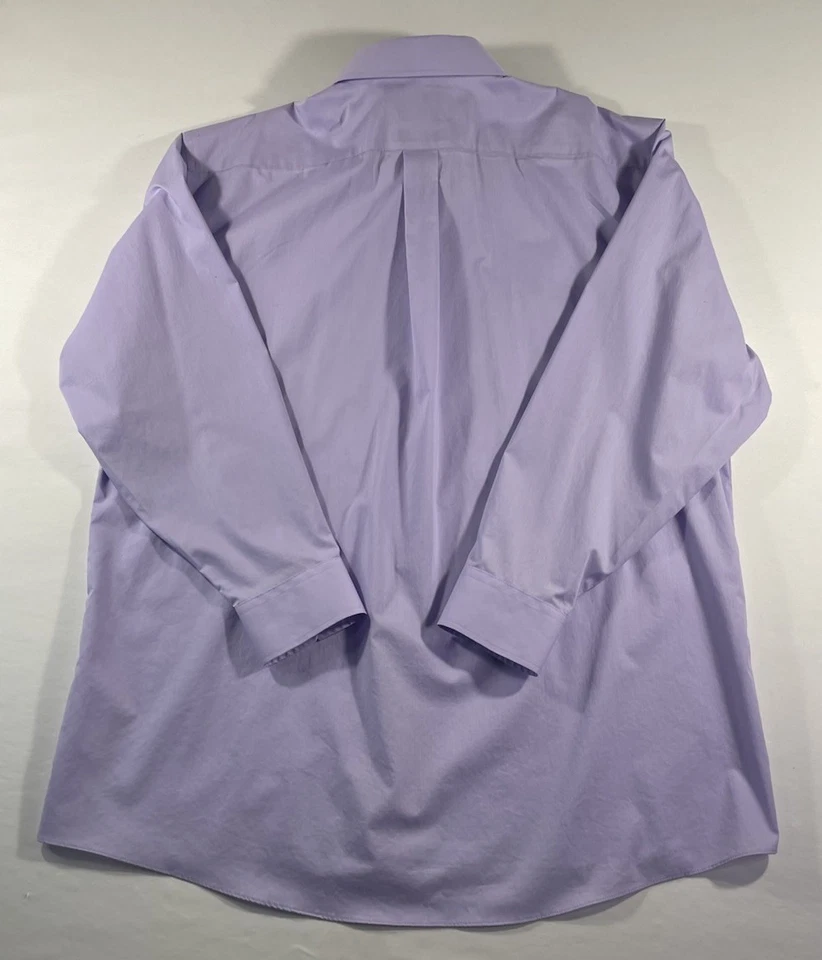 Camisa de vestir Stafford para hombre 18 34-35 púrpura con botones manga larga Foto 3 de 4