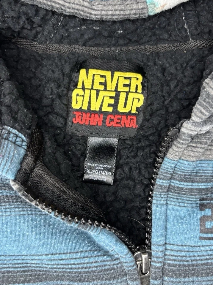 Juvenil XL John Cena Never Give Up WWE Pro Luchador Sudadera con Capucha Chaqueta Forrada de Vellón Foto 3 de 4