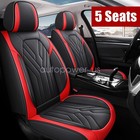 For Chevrolet Car 5-Sits Full Set Faux Leather Front&Rear Seat Cover Black & Red