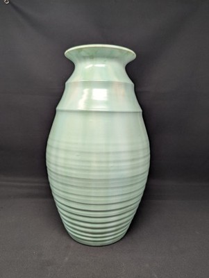 SEASPRAY! 14½'' Arts & Crafts Floor Vase CANDY WARE Gree Drip Glaze Wescontree