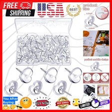 100 Pieces Heart Push Pins Clear Thumb Tacks Heart Shaped Push Pins for Cork ...