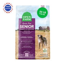Open Farm Grain Free Dry Dog Food for Senior Dogs 22lb Complete chews 6.36 per pound