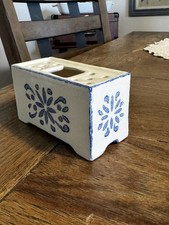 Delft Style Blue And White Rectangle Flower Frog Made In The USA