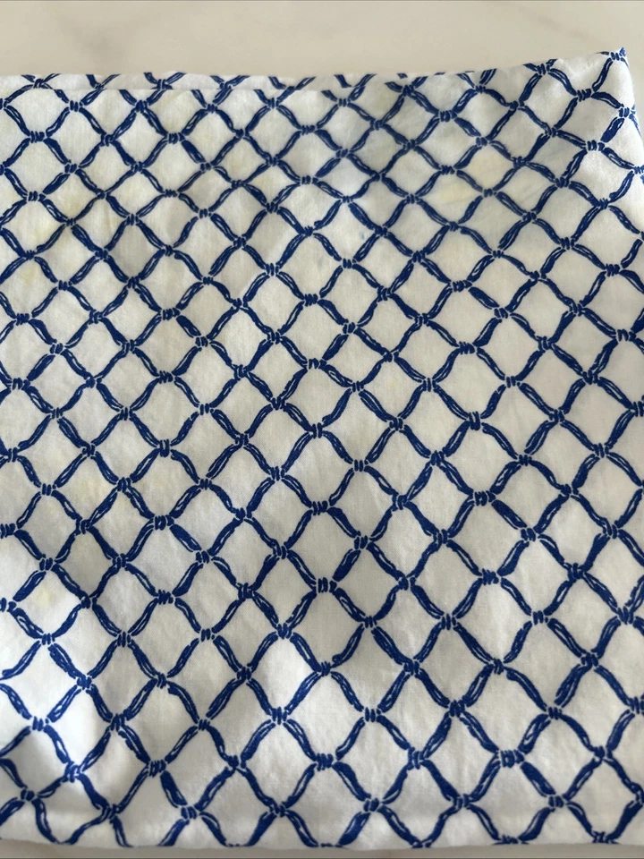 Scout Home Navy Blue & White 100% Cotton QUEEN Sheet Set Beach Nautical - Image 3 of 4