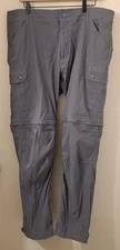Kuhl Pants Mens 38x32 Gray Renegade Convertible Stealth Zip Off Cargo Stretch