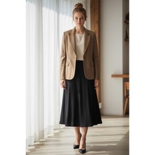 Anne Klein Brown Blazer Size 6 Single Button Tailored Notched Lapel Professional