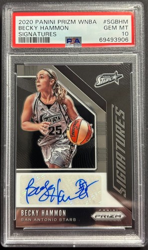 2020 Panini Prizm WNBA Signatures Becky Hammon AUTO PSA 10 GEM MINT