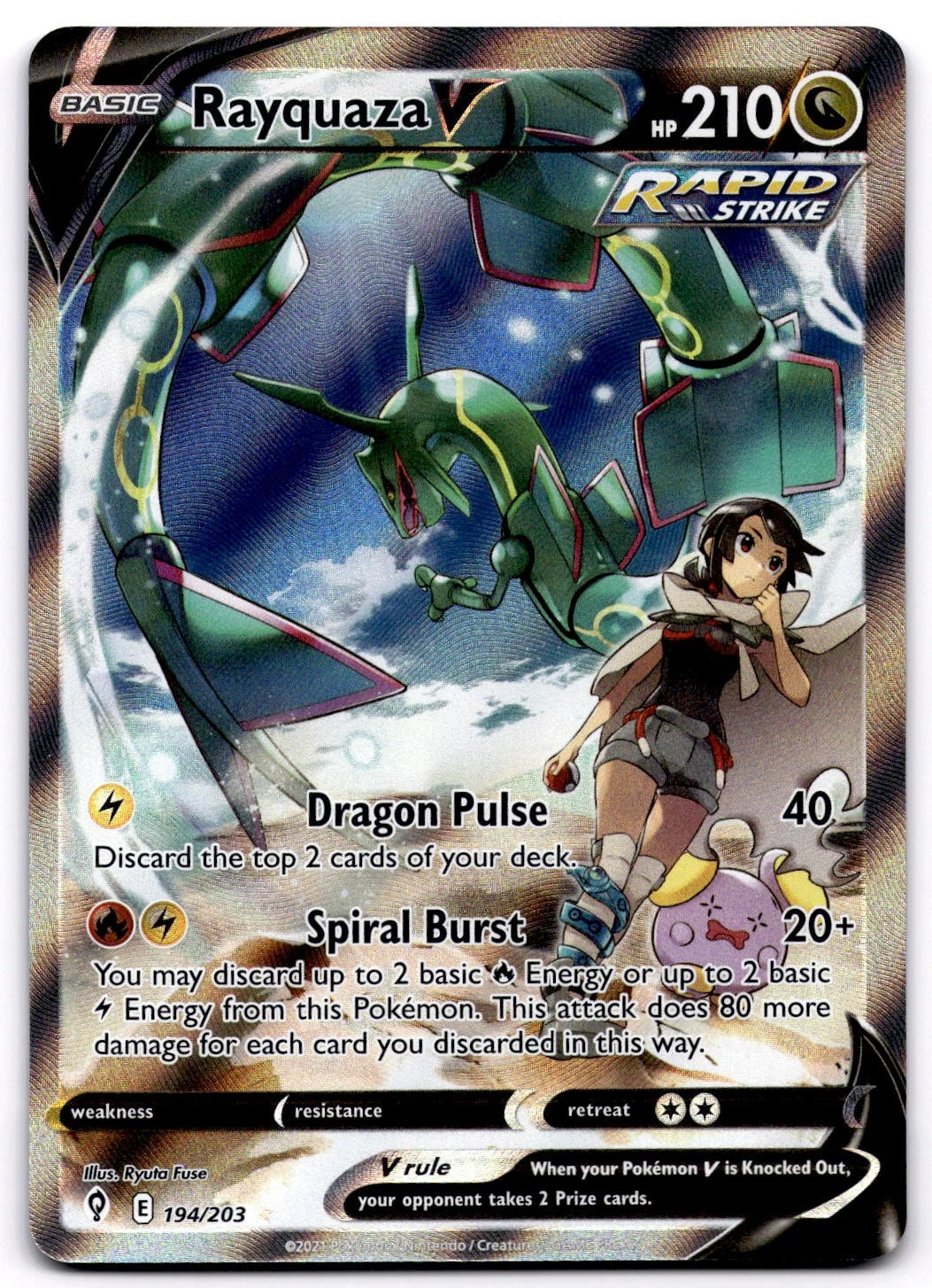 Rayquaza V - Evolving Skies #194 Price & Value ($490.35) | PokeScope