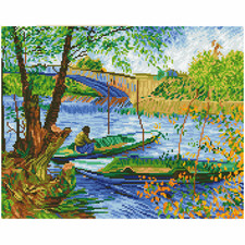 Diamond Dotz - Diamond Painting Kit - Fishing in Spring (Van Gogh)