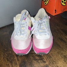PUMA Girls Low Top Lace-Up Athletic Sneakers Pink/White Logo Accent