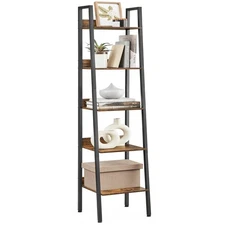 VASAGLE 5-Tier Narrow Bookshelf, Ladder Shelf, 11.8"x13.3"x66.9"