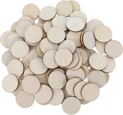 100 Stück Runde Holzscheiben Zum Basteln,2.5Cm Unbehandelte Naturholzscheiben,Mi
