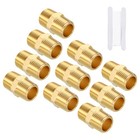 Packs of 10, 3/8" Male NPT x 3/8" Male NPT Solid Brass Hose Fittings Adapters