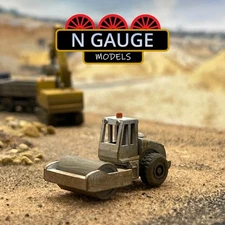 PAINTED - N Scale Gauge Wheel Road Roller   1:148 (Digger Bulldozer  1:160)