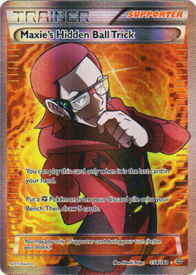 FULL ART Maxie's Hidden Ball Trick ULTRA RARE 158/160 Pokemon XY