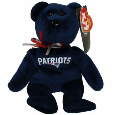 Ty Beanie Baby NFL Football Bear New England Patriots 8.5 inch 22cm New MWMTs