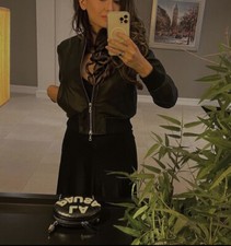 Officine General Leather Bomber Jacket, Size Xs