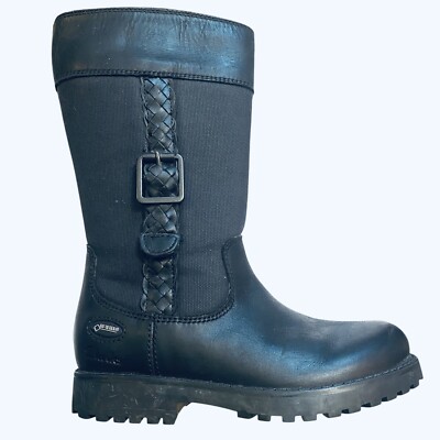 Clarks Girls Kids Black Leather ZZ Rheago Zip Biker Boots EU 26, UK 8.5, US 9M