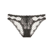 Victoria's Secret Dream Angels Lace-Trim Cheekini Panty Black White Print