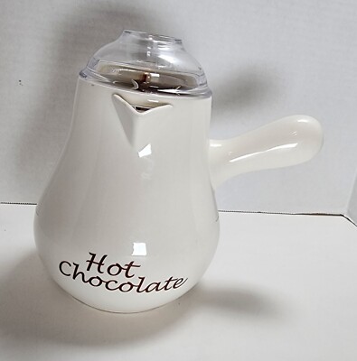 William Sonoma Hot Chocolate Maker Bonjour Ceramic Pot Pitcher