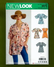 Misses Boho Loose Fit Pullover Tops Sewing Pattern (Sizes XS-XL) New Look 6575