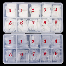 FANTESI 1000 Pcs Acrylic Nail Tips French Half Cover Fake Nails Artificial Coffi