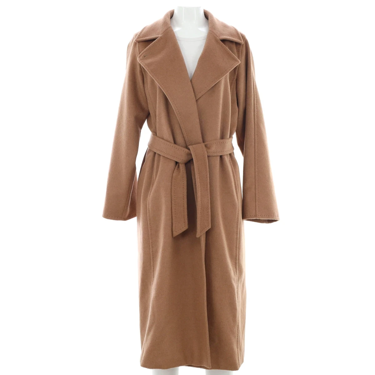 Max Mara Women s Manuela Icon Belted Wrap Coat Camel Hair Brown eBay