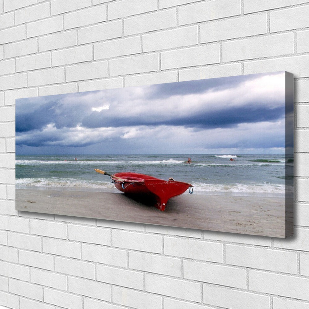 Toile paysage mer 125x50 pour illuminer une pièce sombre, tableau plage