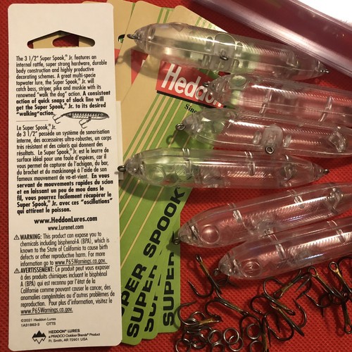 HEDDON SUPER SPOOK JR 1-6 pc Lot ORIGINAL LURE BODY CLEAR BLANK - Picture 6 of 11