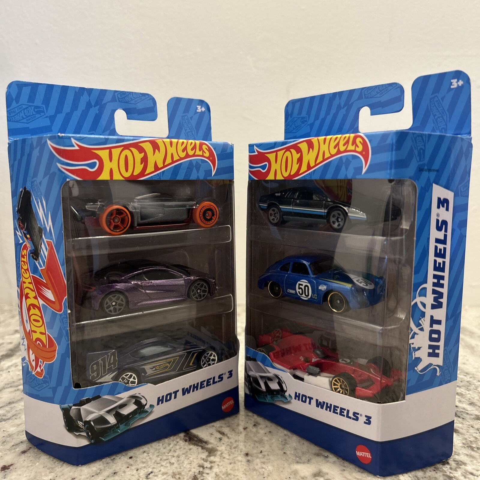 2 x Hot Wheels 3 Car Pack = 6 cars total (New & Factory Sealed)