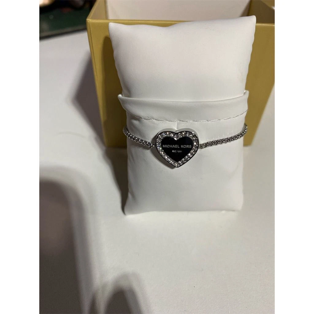 Bracciale Michael Kors Argento Cuore Charm Chiusura Scorrevole Regolabile