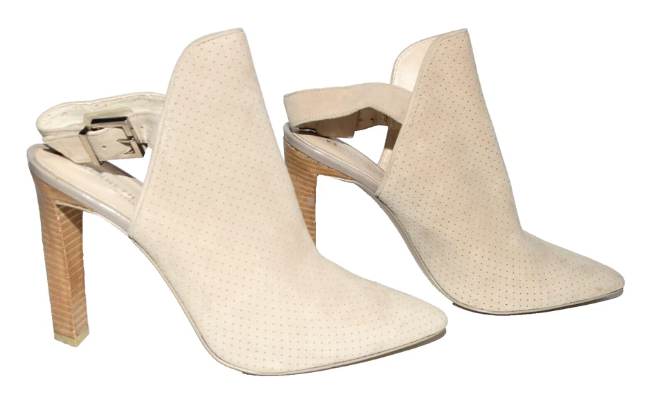 Kenneth Cole Willa Beige Gamuza Punta Mujer Tacones Cordones Talla 8.5M Foto 2 de 4