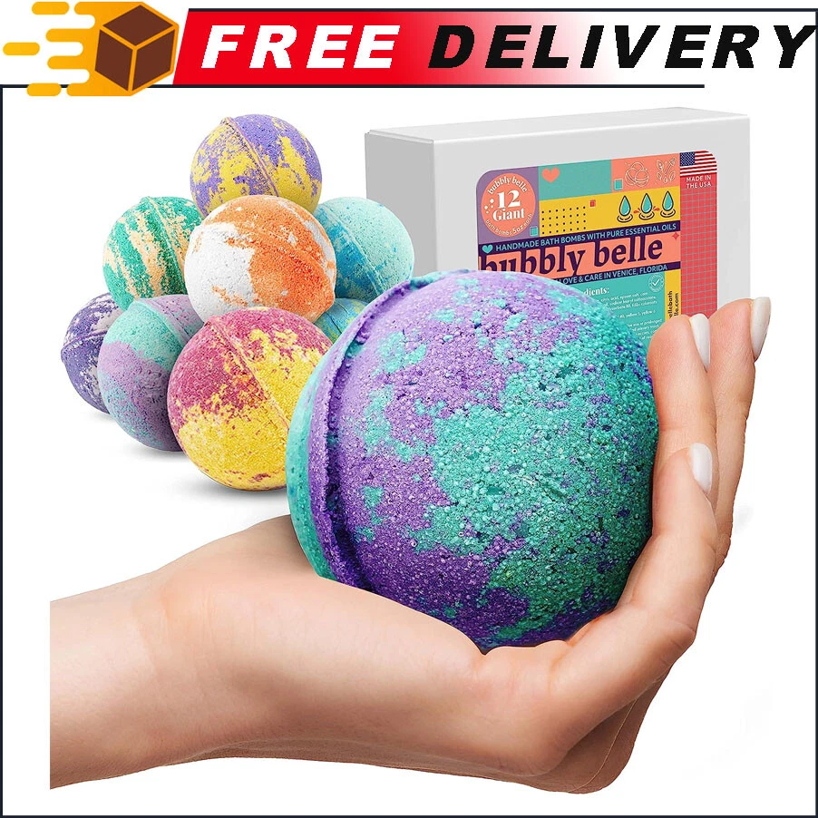 Bubbly Belle Bath Bombs XXL Gift Set 12pcs Large Handmade Aromatherapy  Fizzies | eBay