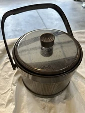 Vintage ATAPCO Ice Bucket Retro Wood Grain Pattern