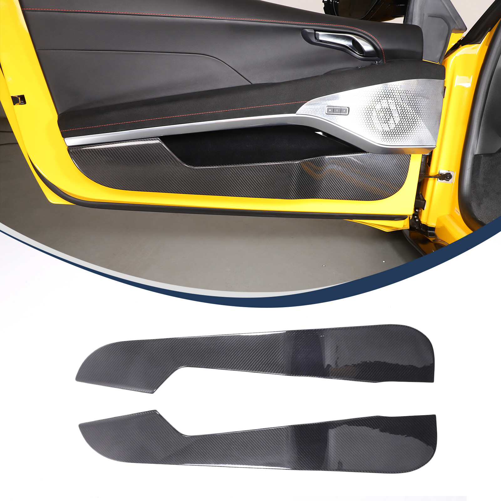 Dry Carbon Fiber Door Bottom Anti-kick Panel Trim Cover Fits Lotus EMIRA 2023-25