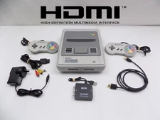 Super Nintendo / SNES Console + HDMI Converter + 2x Controllers Bundle