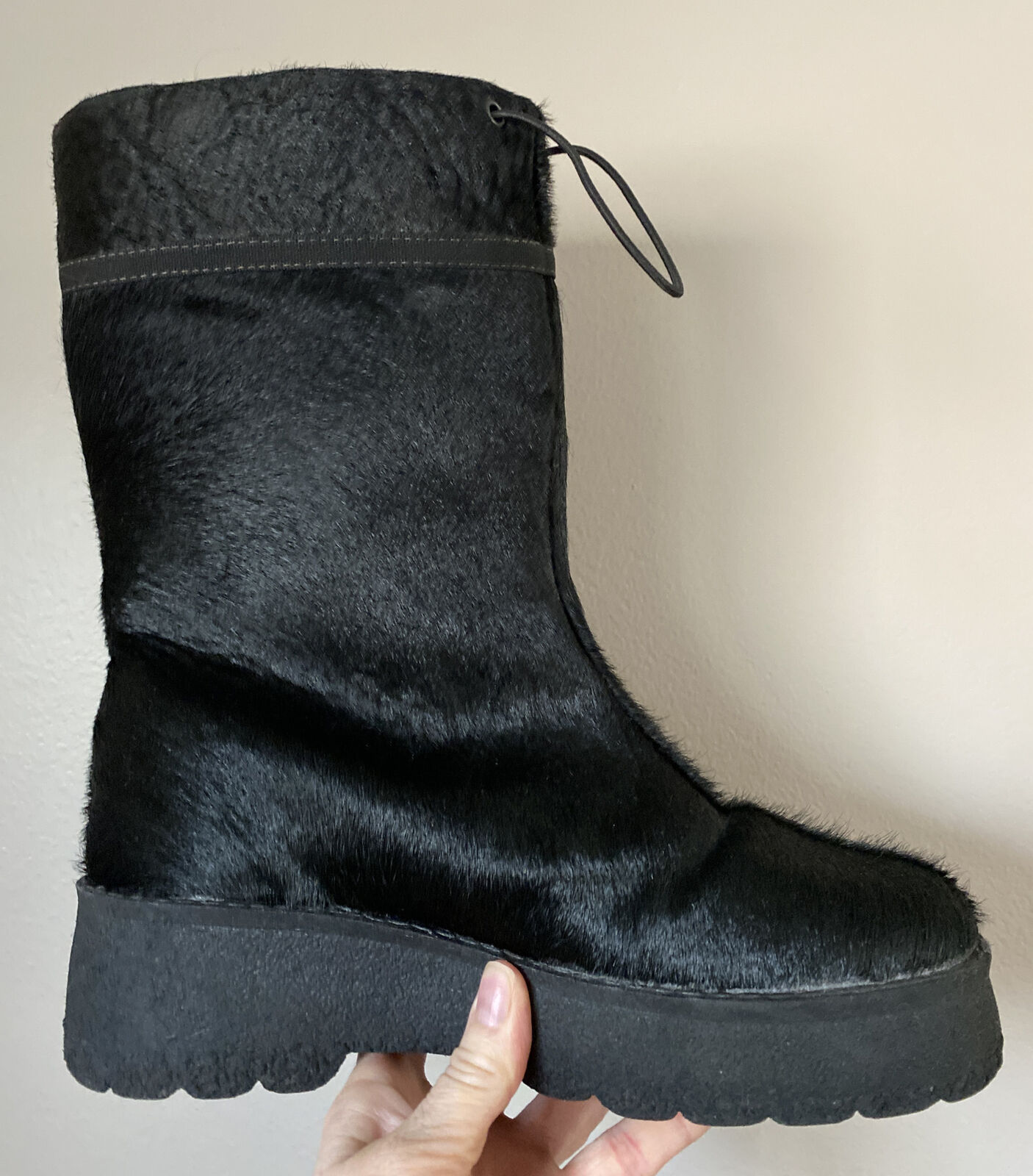 Pajar Made In Italy Black Animal Fur Winter Boot … - image 2