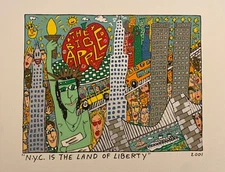 James Rizzi: Original Screen Print “N.Y.C. IS THE LAND OF LIBERTY”, 2001