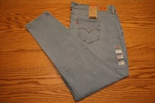 NWT WOMENS LEVI JEANS 721 Size 26W Medium High-Rise Skinny Hypersoft Blue $69.50