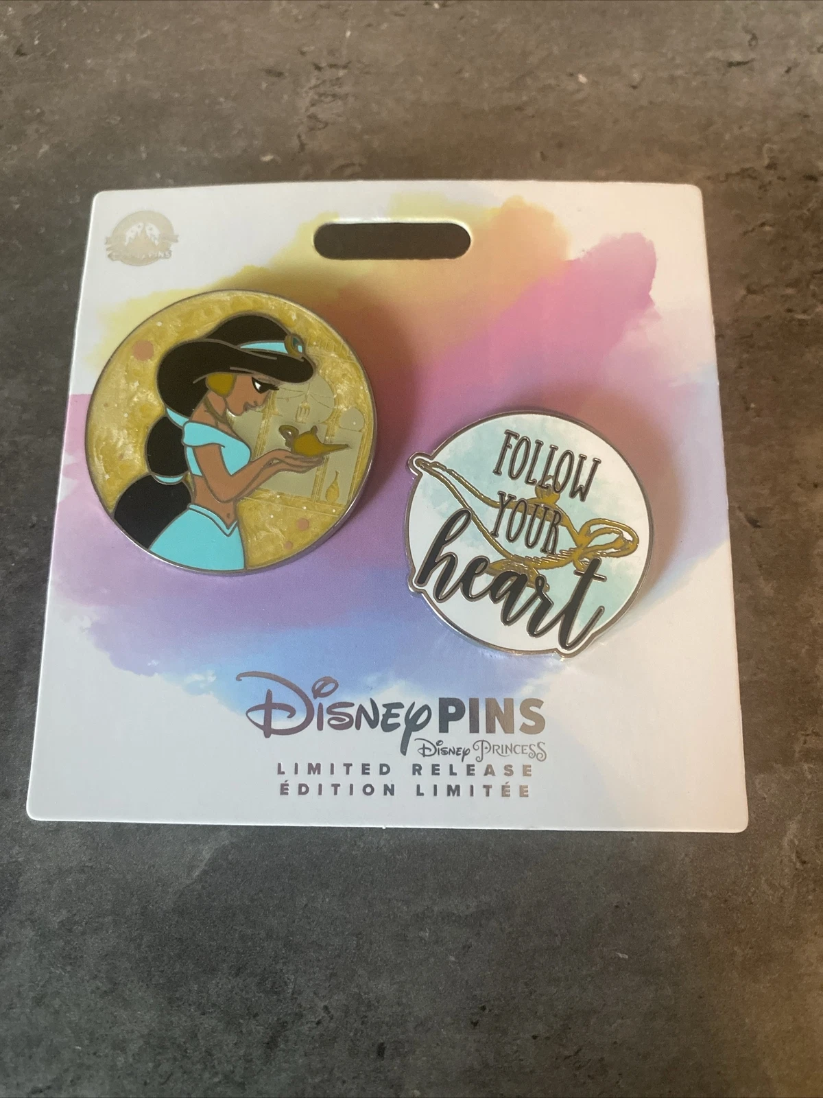 Disney Pin Jasmine Follow Your Heart 2 Pin Set