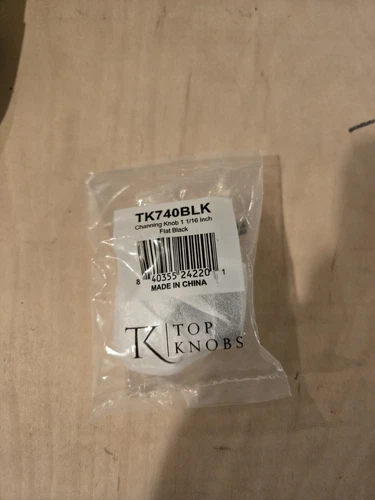 Top Knobs TK740 BLK Cabinet Channing Knob 1 1/16 Inch Flat Black - Picture 2 of 2