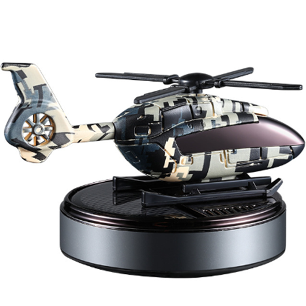 Solar Powered Car Air Freshener Helicopter Rotating Fragrance Diffuser