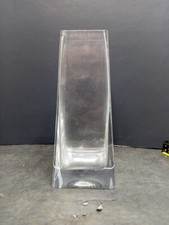     CLEAR THICK GLASS VASE 8 " Tapered From Bottom To Top BEAUTIFUL DECOR