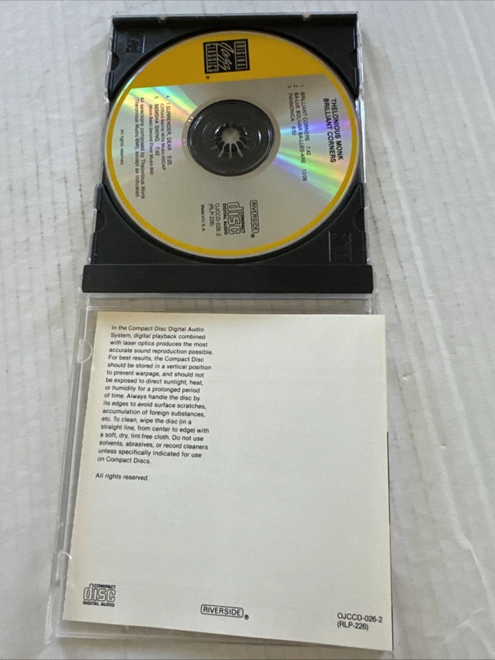 Thelonious Monk-Brilliant Corners CD OJC/Riverside Modern Jazz Pianist sonny - Image 3 of 3