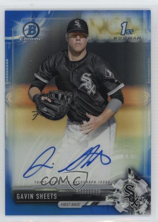 2017 Bowman Draft Chrome Blue Refractor /150 Gavin Sheets #CDA-GS Auto