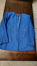 Woman's Authentic Vidal Sasson Blazer Electric Blue Size 10 Vintage 1980s