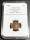 1909 VDB Lincoln Wheat Cent Penny • Historic First‑Year Issue • Variety: VDB