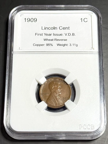 1909 VDB Lincoln Wheat Cent Penny • Historic First‑Year Issue • Variety: VDB
